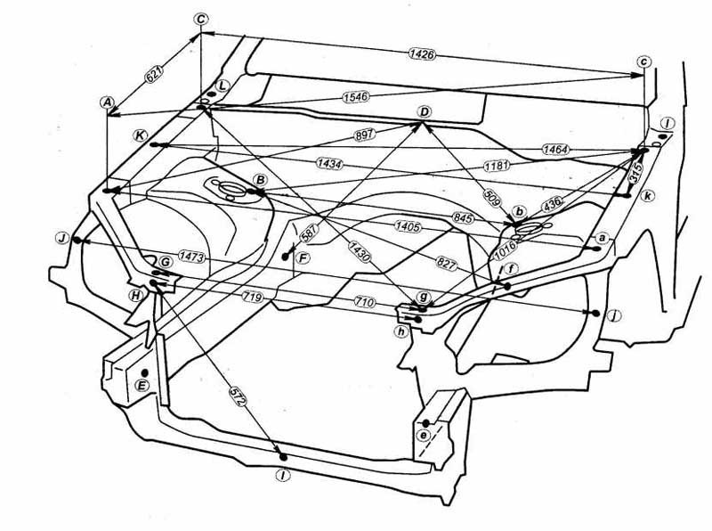 Схема лонжеронов ваз 2110