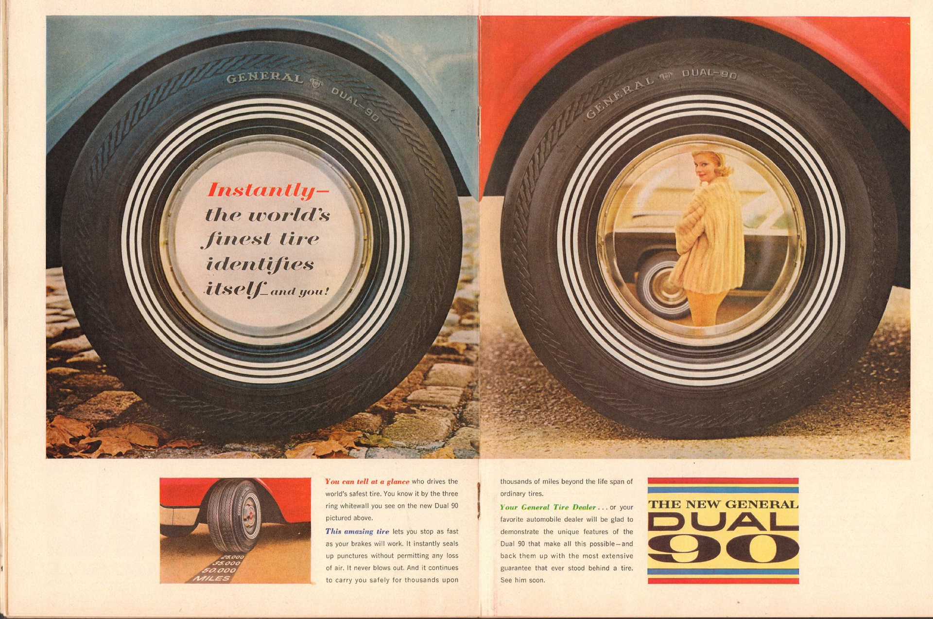 Dual 90. Tires ads. Pumping Tires Identity.