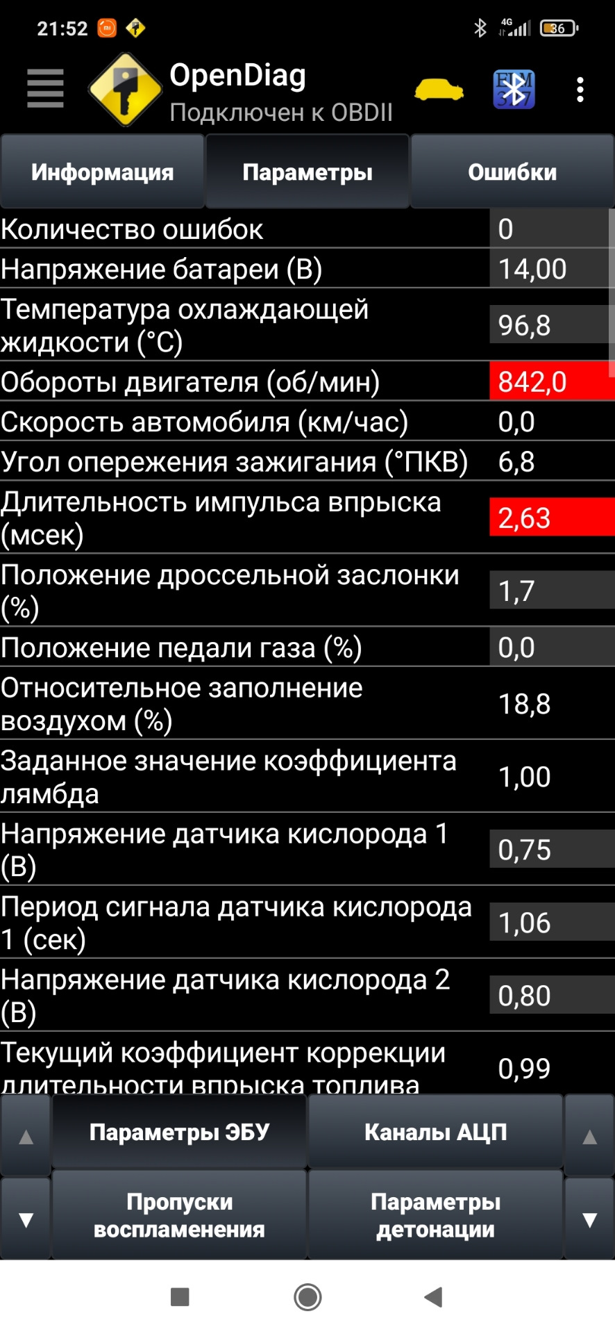 Вопрос диагностам по длительности впрыска. — Lada Vesta (1G), 1,6 л ...