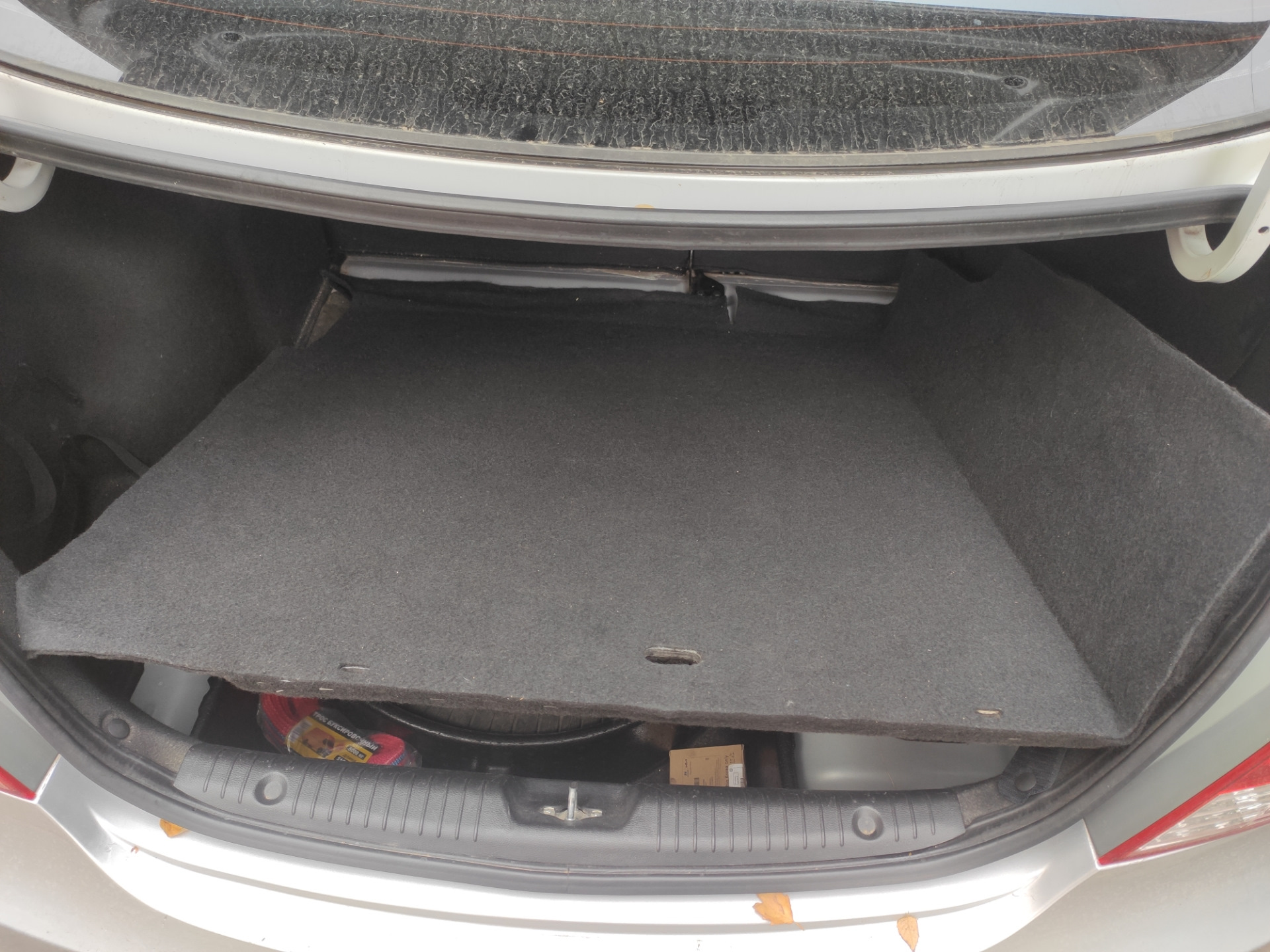 4#пол в багажник из фанеры своими руками# — Hyundai Solaris, 1,6 л ...