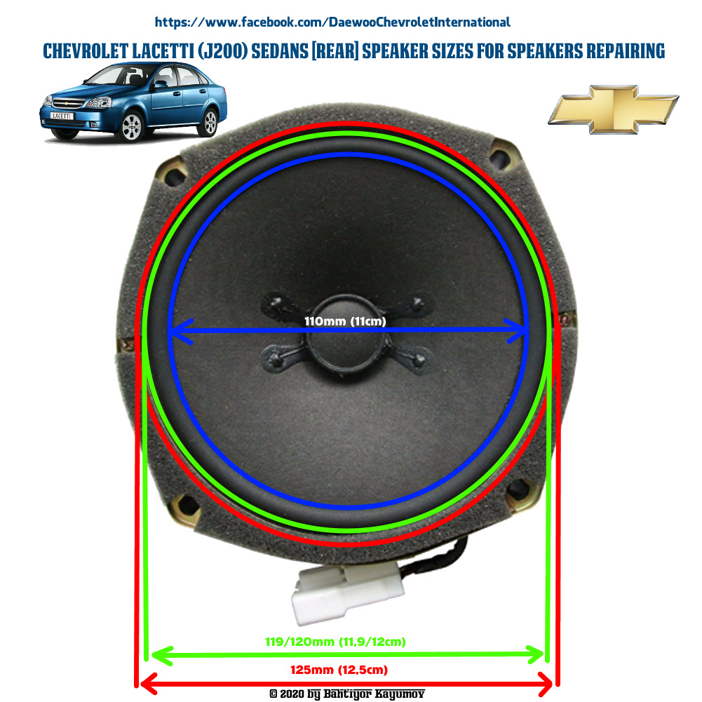 Размеры (задних) акустики / колонок (Lacetti [J200]) Лачетти — Chevrolet  Lacetti Sedan, 1,8 л, 2006 года | своими руками | DRIVE2