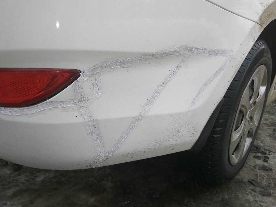 Задний бампер — Hyundai Accent (4G), 1,6 л, 2012 года | кузовной ремонт ...