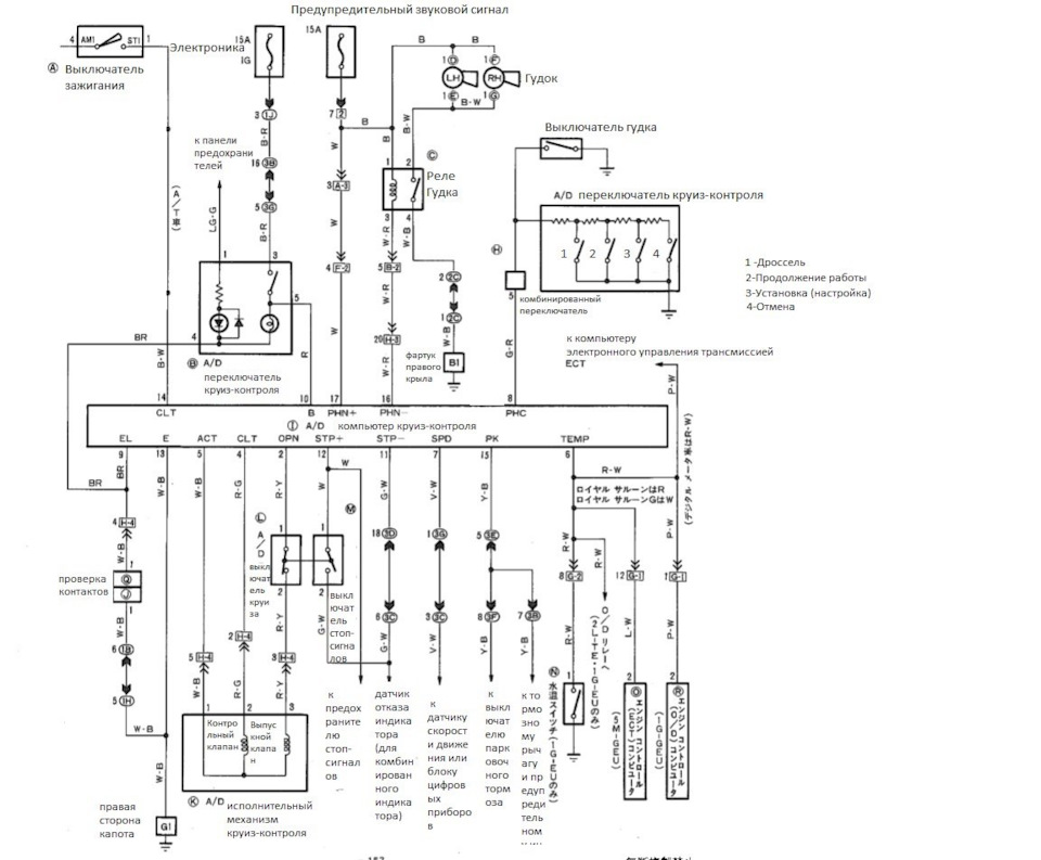 Схема подключения круиз контроля тойота камри 50