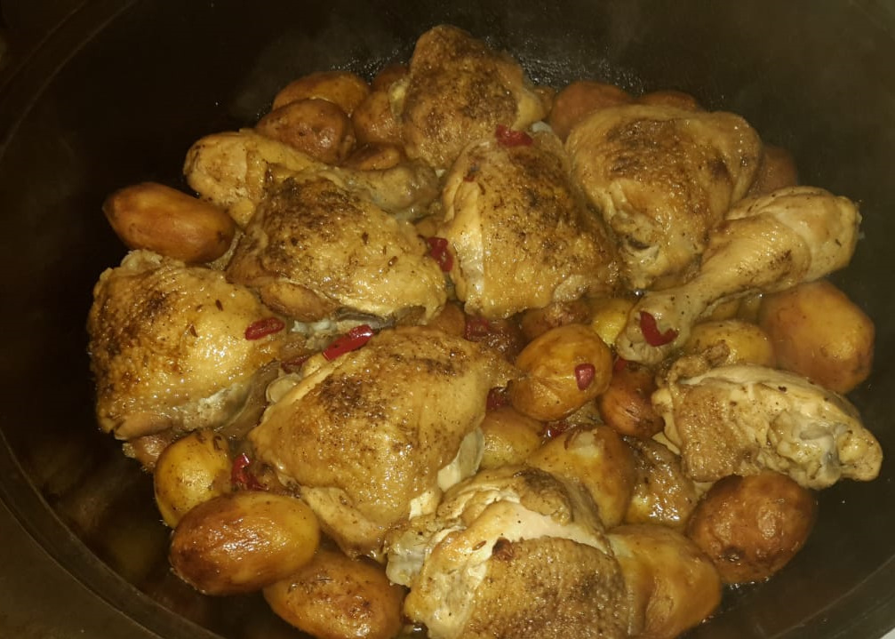 Курица с картошкой в казане на плите рецепт с фото пошагово