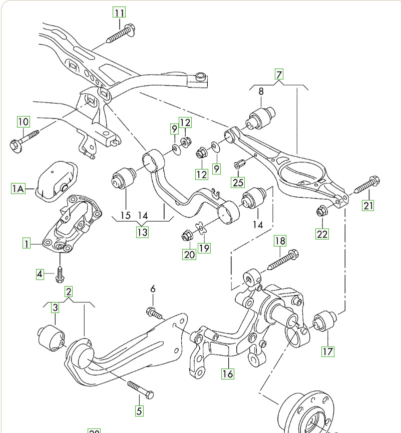 Схема задней подвески фольксваген джетта 5