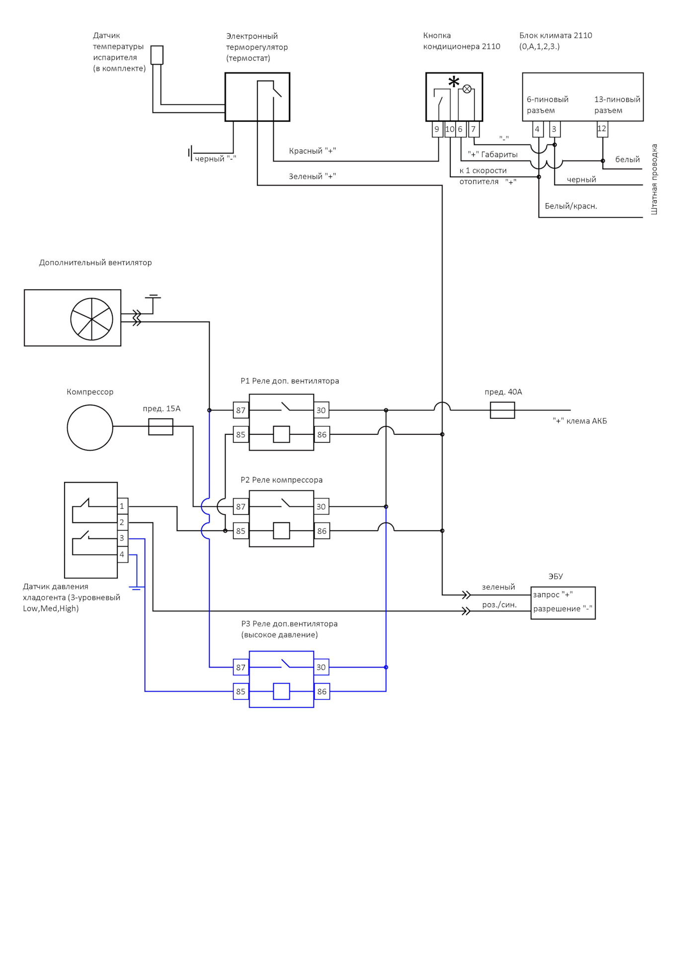 Электросхема кондиционера приора. Схема включения кондиционера ВАЗ 2110. Схема подключения кондиционера ВАЗ 2110. Схема подключения кондиционера 2110. Схема кондиционера ВАЗ 2110.