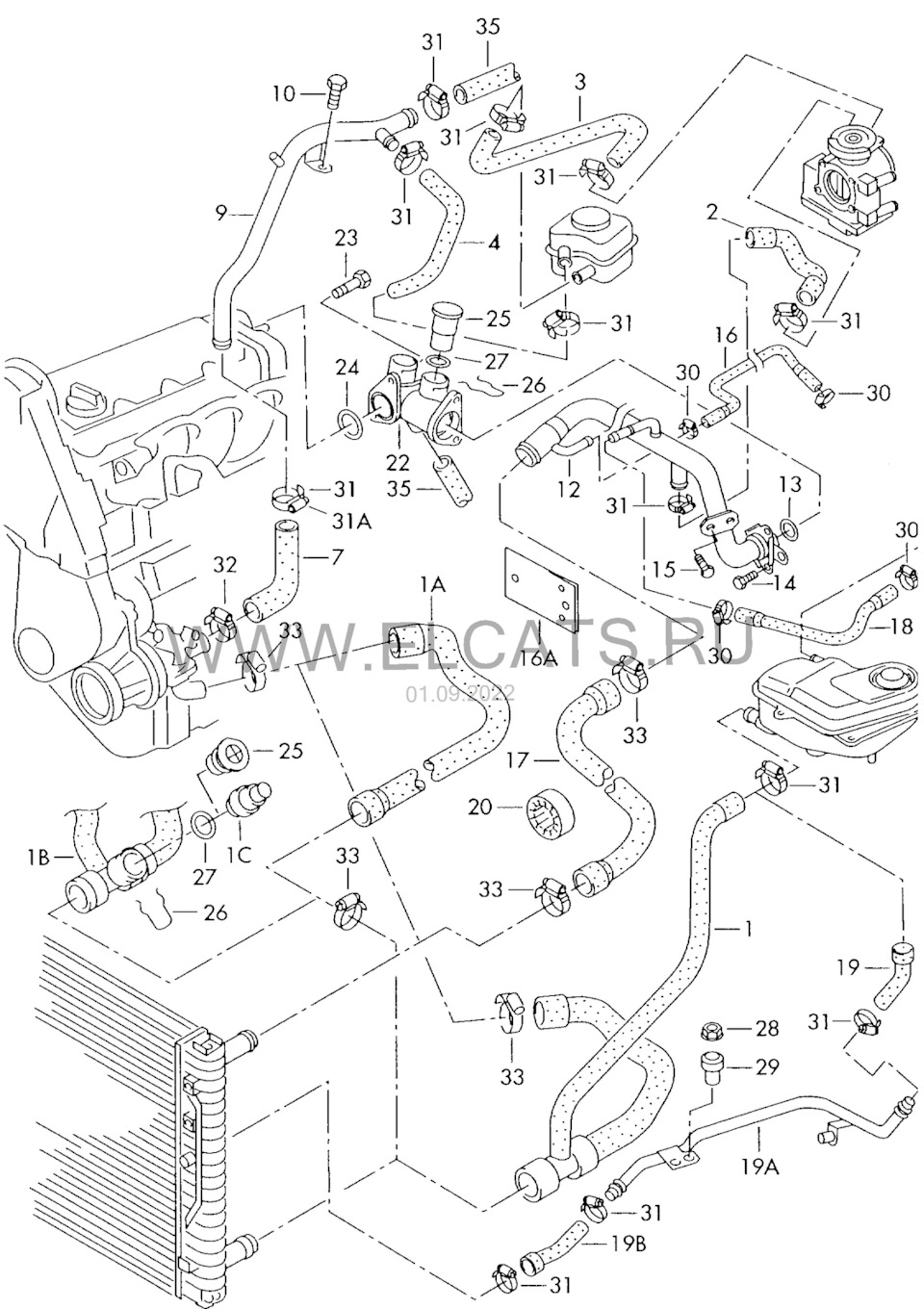 Течь антифриза, лопнул патрубок — Audi A6 (C5), 1,8 л, 1999 года ...