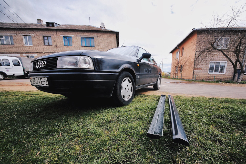Накладки на пороги Kamei. — Audi 80 (B3), 1,8 л, 1988 года | стайлинг ...