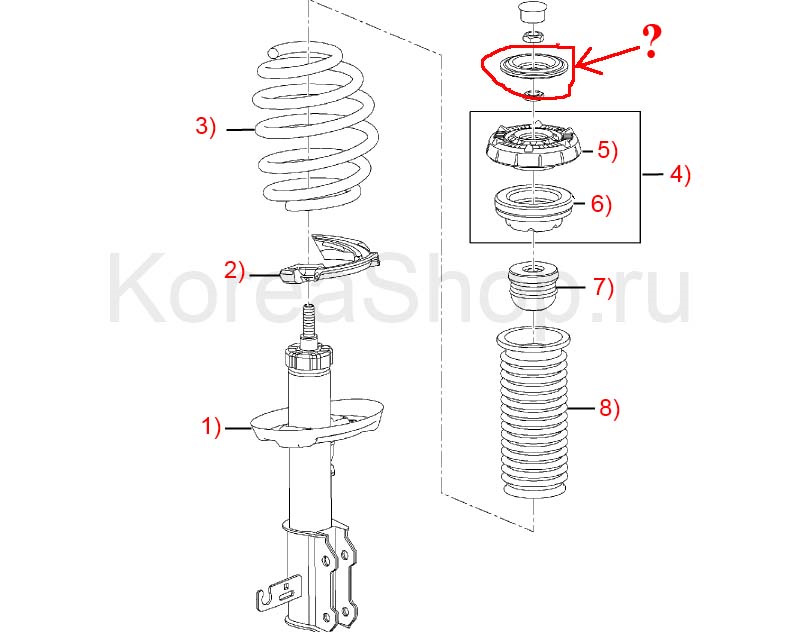 Схема передней стойки амортизатора шевроле лачетти