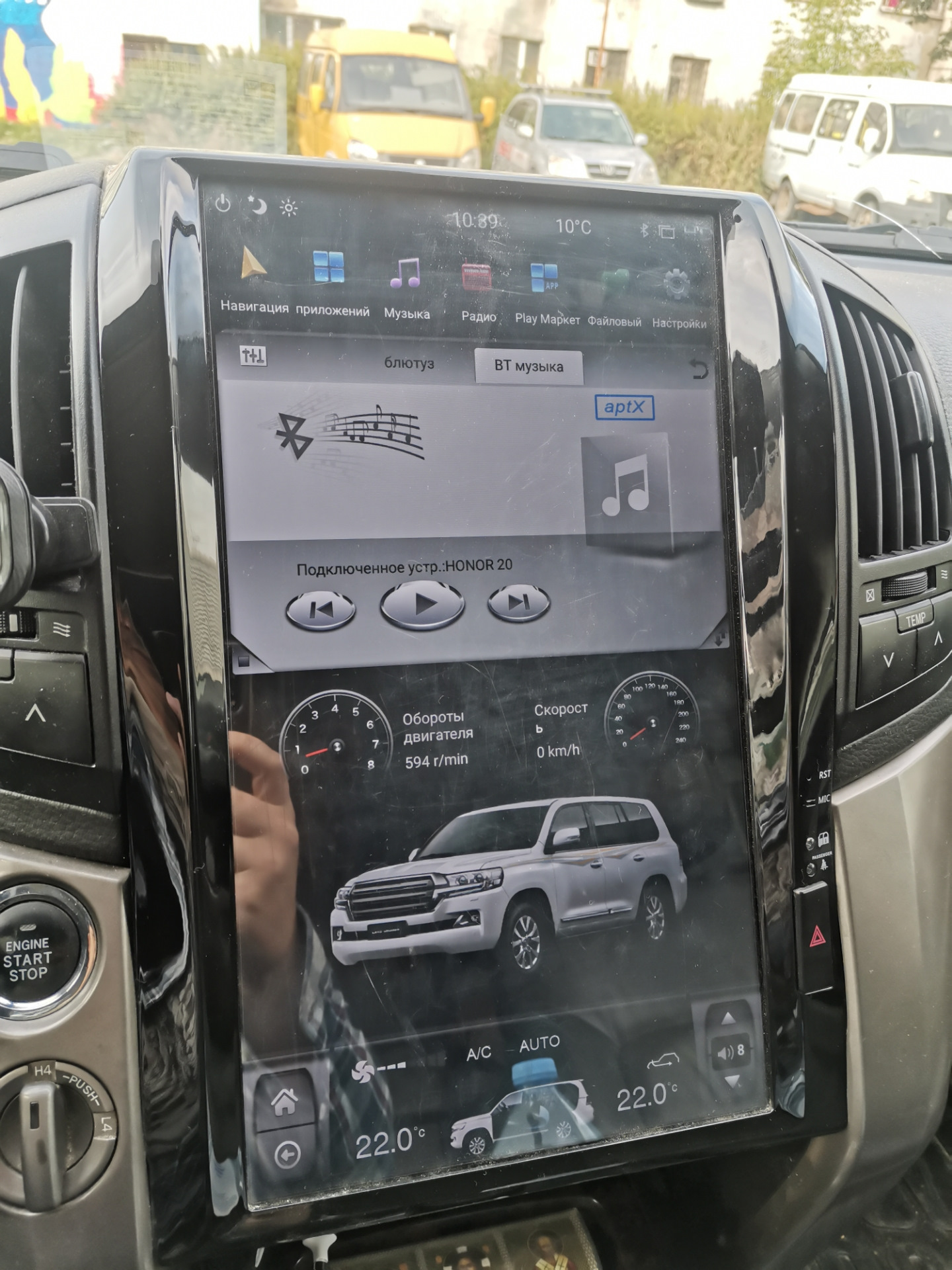 Магнитола tesla style — Toyota Land Cruiser 200, 4,7 л, 2008 года ...