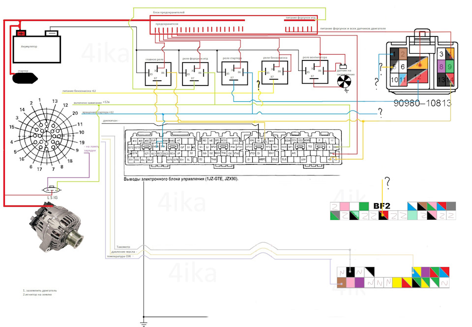 1jz gte vvti катушки зажигания схема