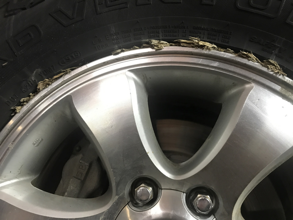 Остатки бревна между диском и шиной — Toyota 4Runner IV