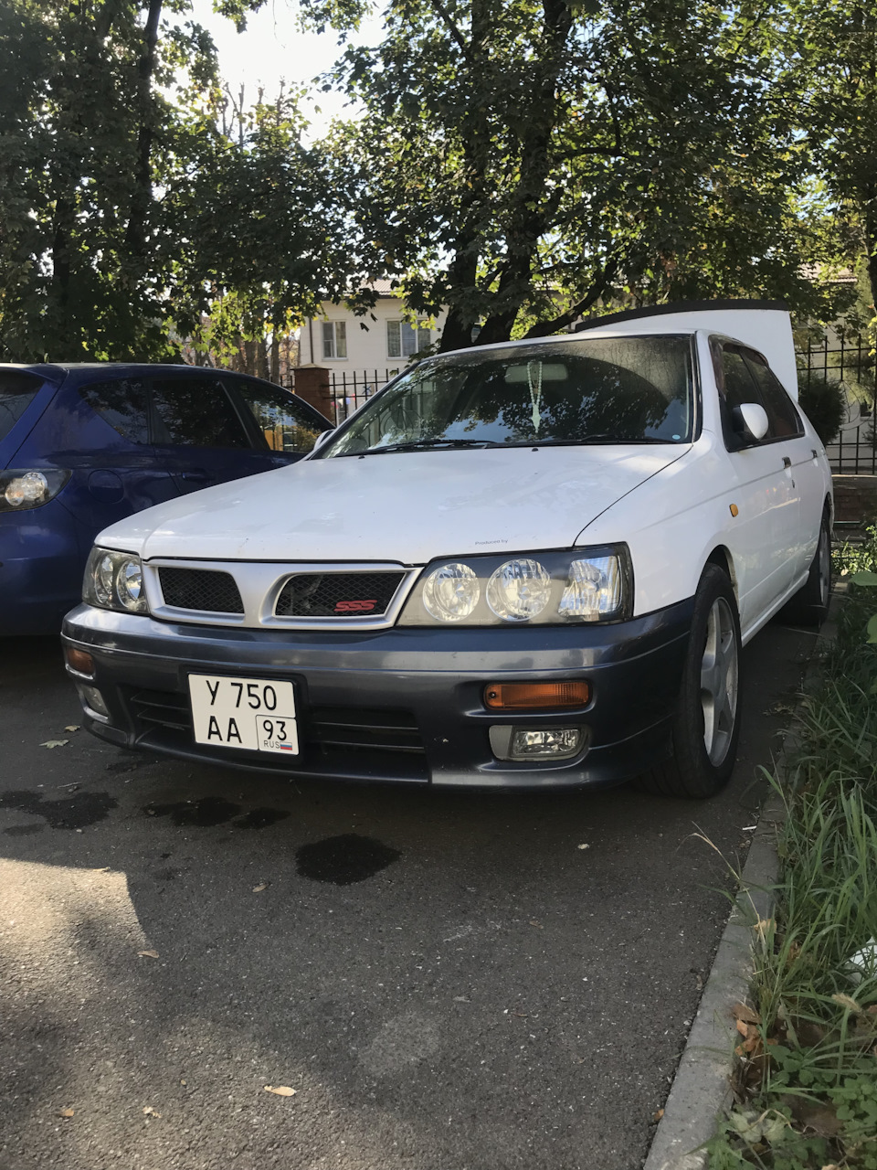 Номер квадрат на передний бампер. — Nissan Bluebird (U14), 2 л, 1996 года |  другое | DRIVE2