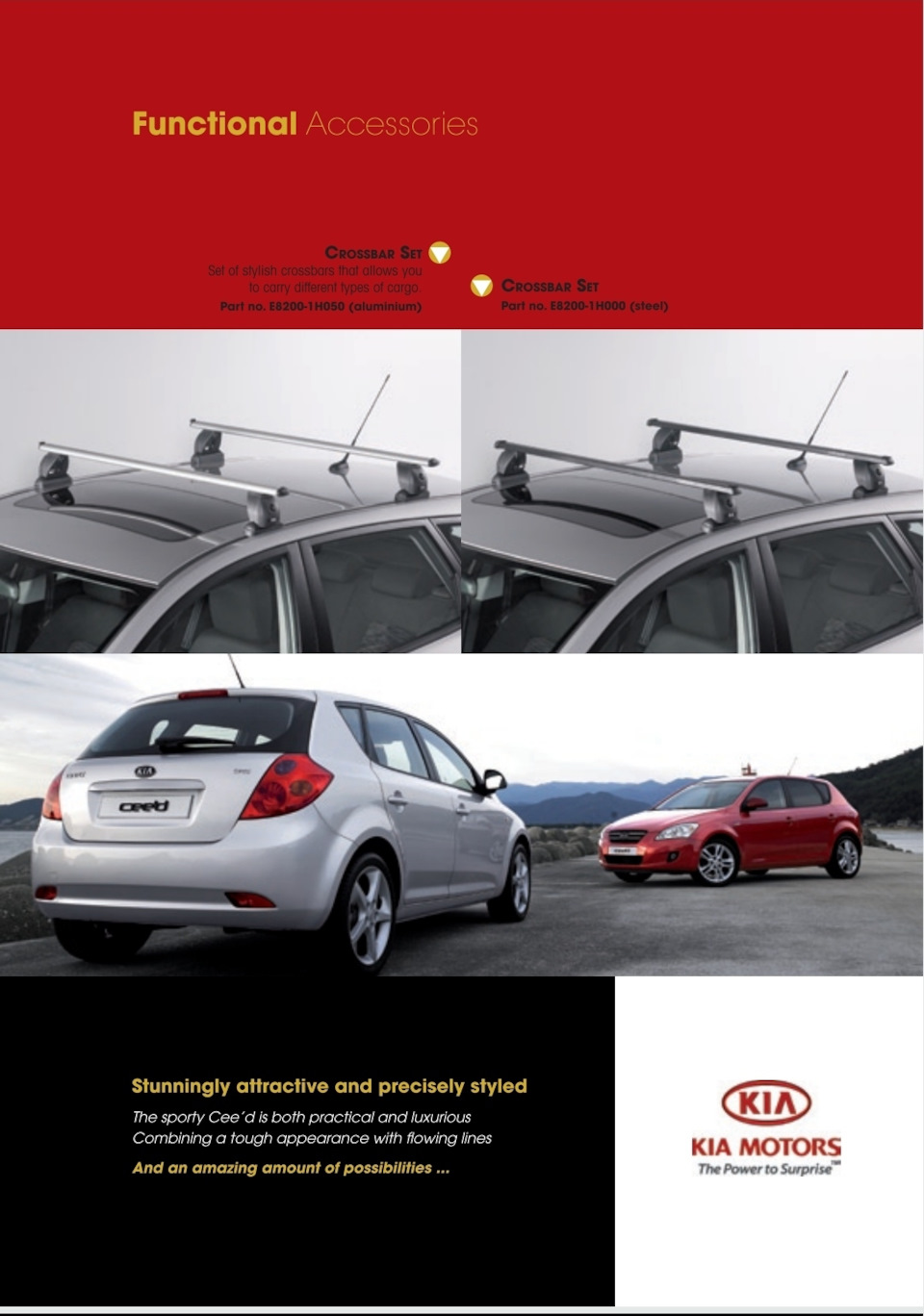 E82001H050 Дуги поперечные, под багажник. Алюминиевые. KIA HYUNDAI ...