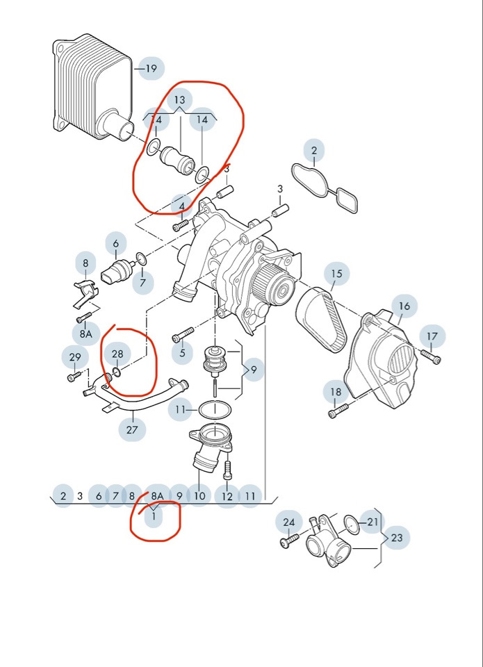 Определился с выбором помпы — Volkswagen Tiguan (1G), 2 л, 2014 года ...