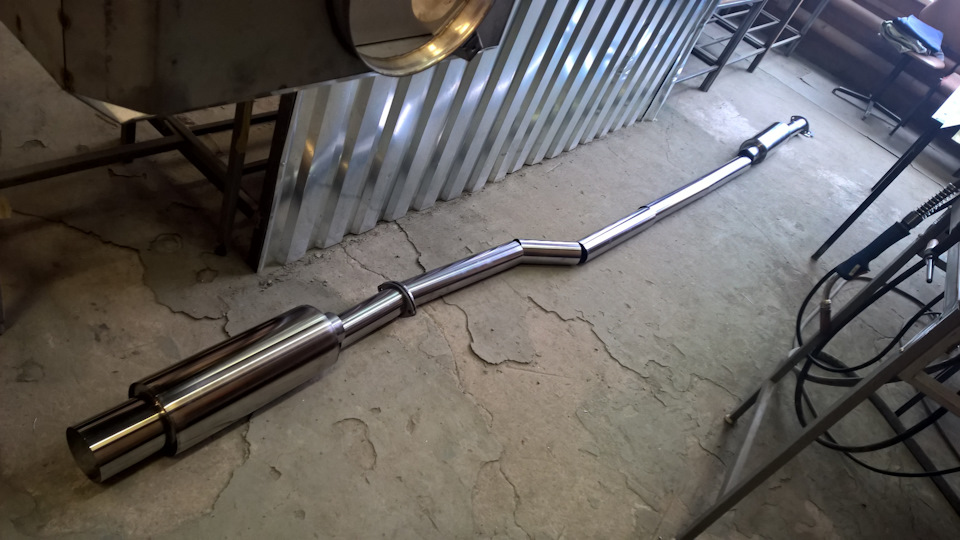 новая полностью самодельная выхлопная трасса, все из листа!76 мм, нерж ...
