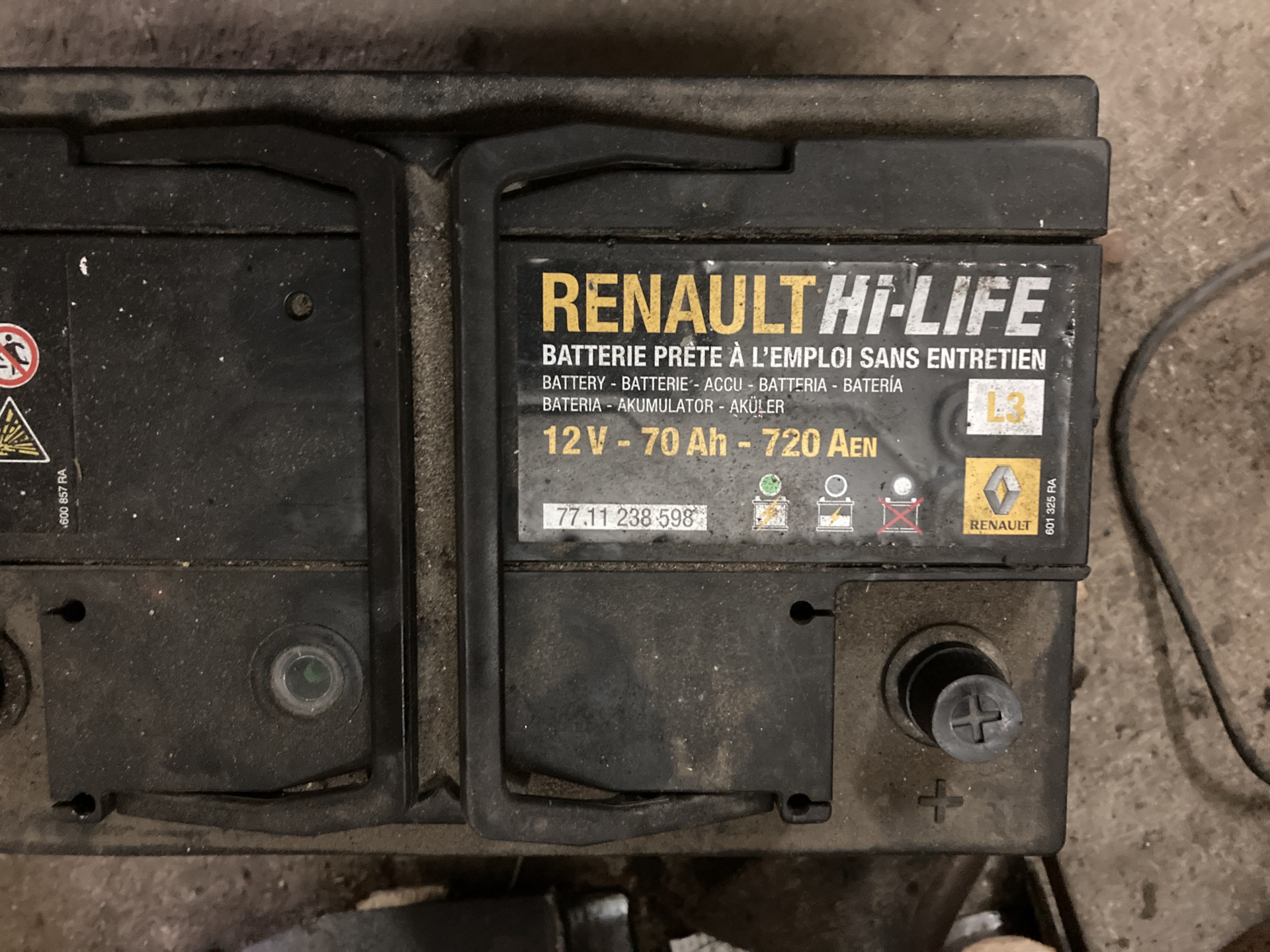 аккумулятор renault hi-life 12v 70ah