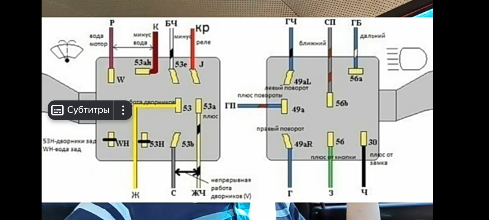 Схема подрулевого переключателя калина