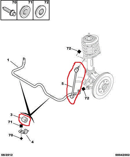 Стойки стабилизатора пежо 107 схема