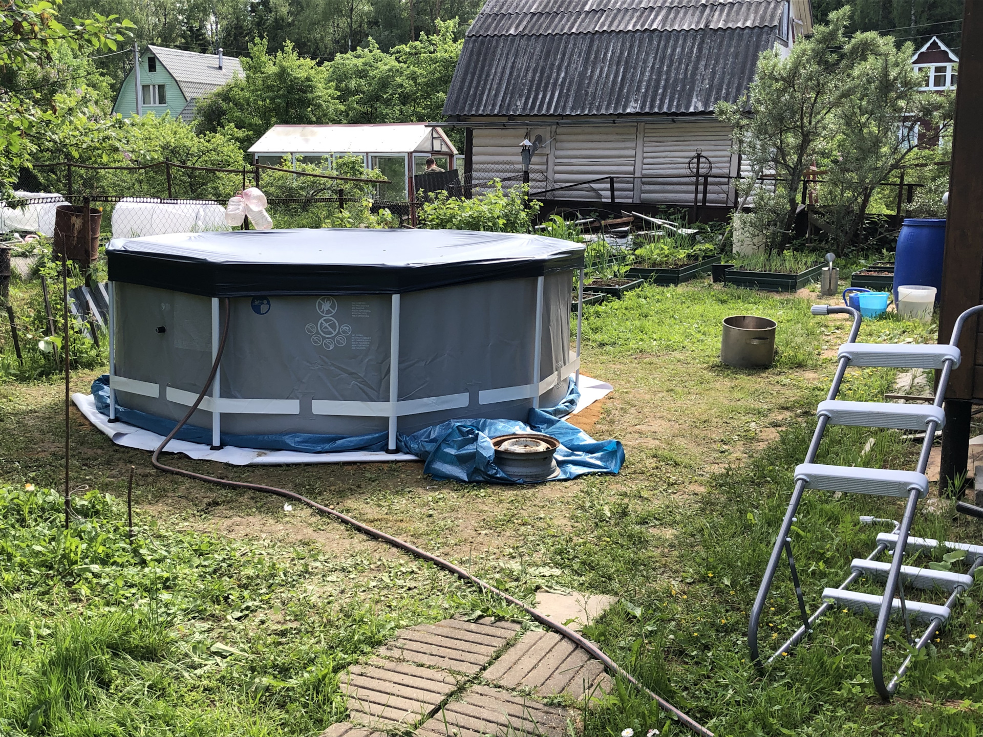 Маленькая стройка большого дома — колодец, водосточка, бассейн и цоколь дома.  — Сообщество «DRIVE2 На Даче» на DRIVE2