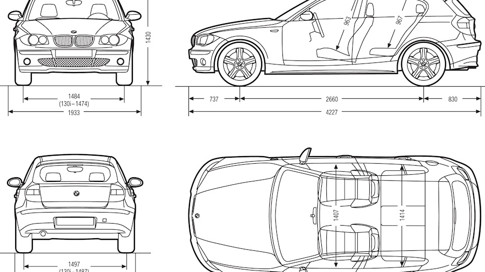 Чертеж машины бмв