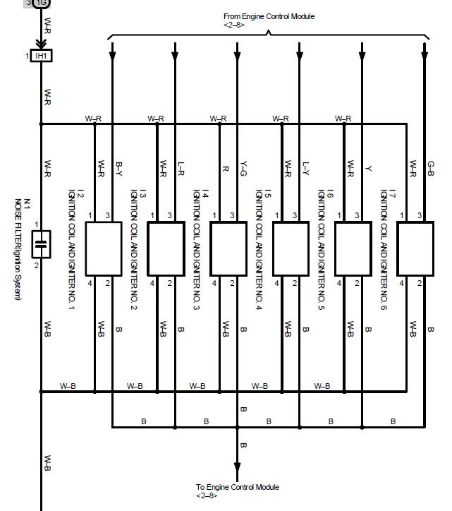 Схема зажигания 1nz fe