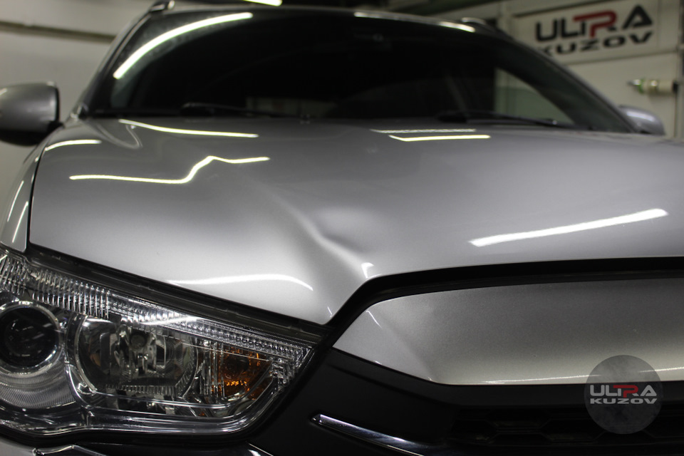 Удаление вмятины без покраски на капоте Mitsubishi ASX — ULTRAkuzov на ...