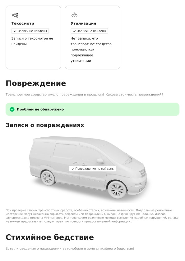 CarVertical отчёт для Ford