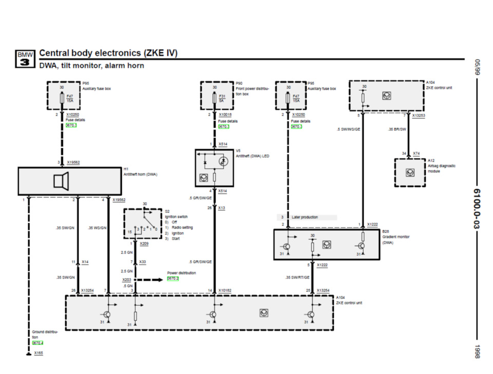 Схема подключения сирены и светодиода — BMW 3 series (E36)