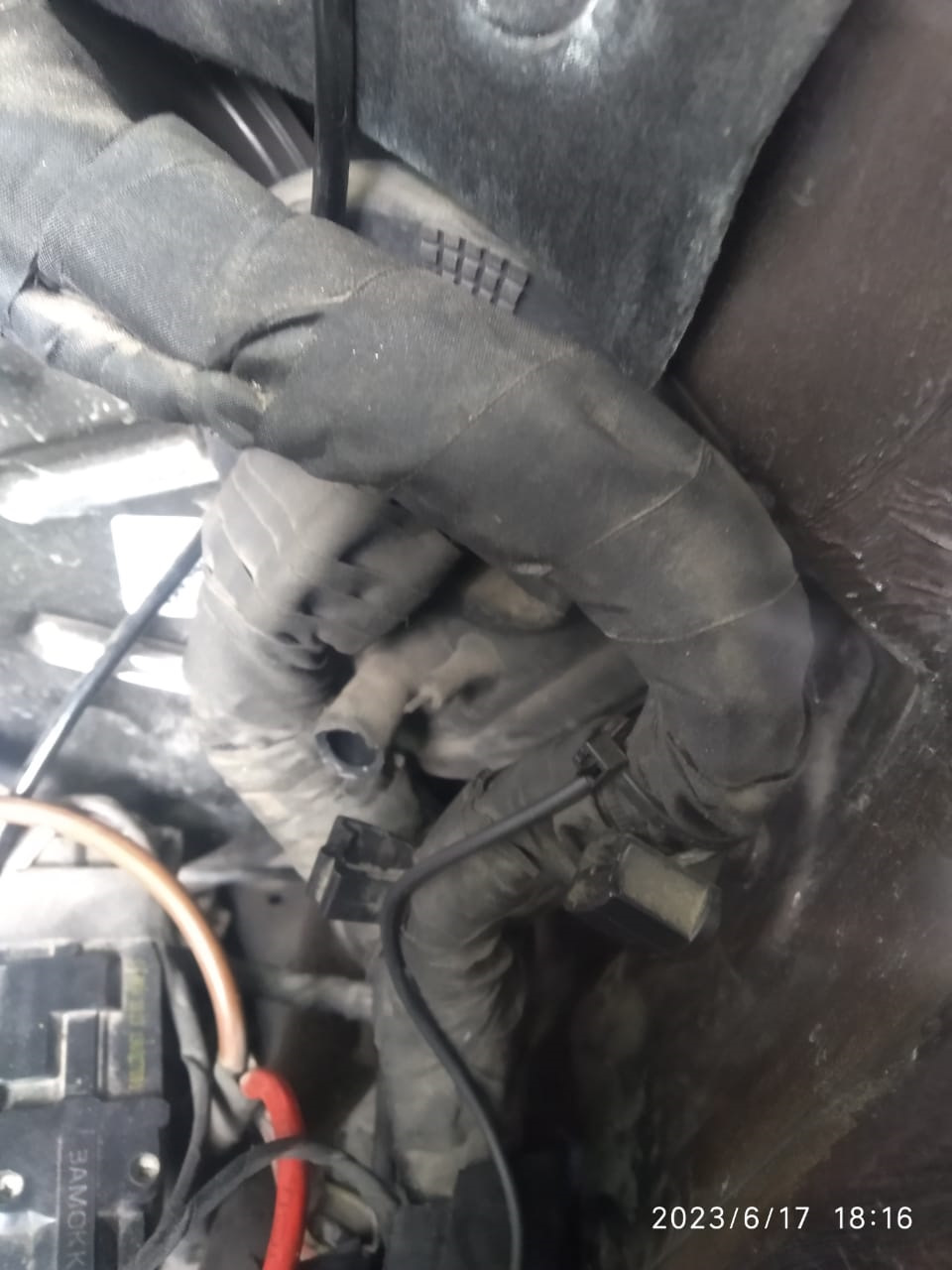 видно штатный дополнительный сосок через который протянул жгут под капот — Skoda Octavia A7 Mk3