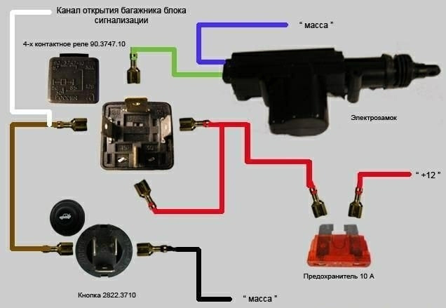 Установка электропривода замка багажника Ваз , Ваз , Ваз 