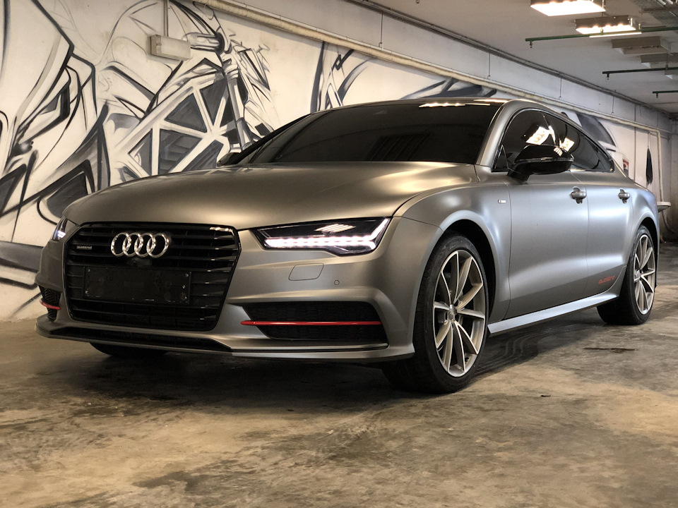 Переклеил в серый сатин — Audi A7 Sportback (1G), 3 л, 2015 года ...