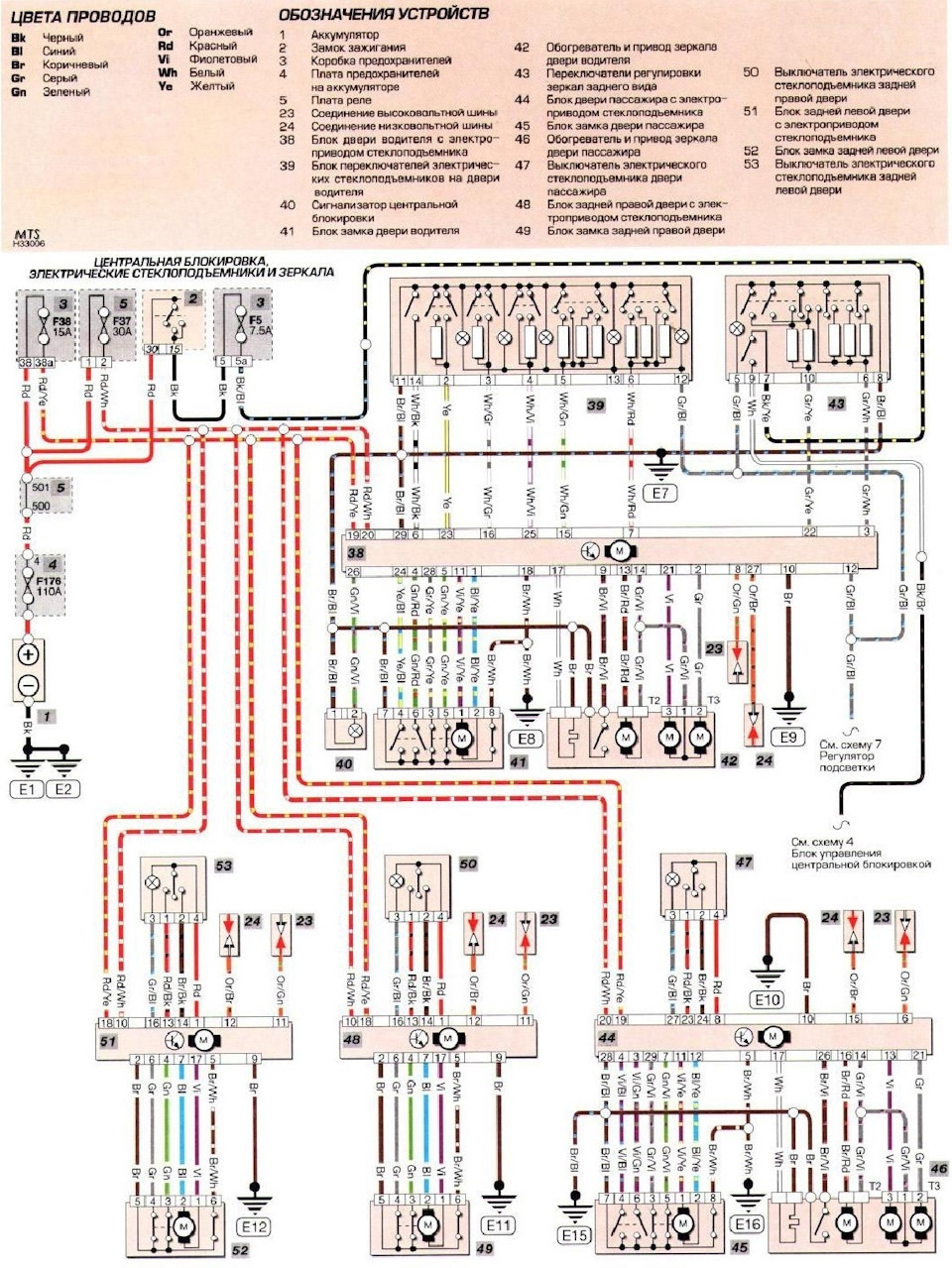 Схема стеклоподъемника пассат б5