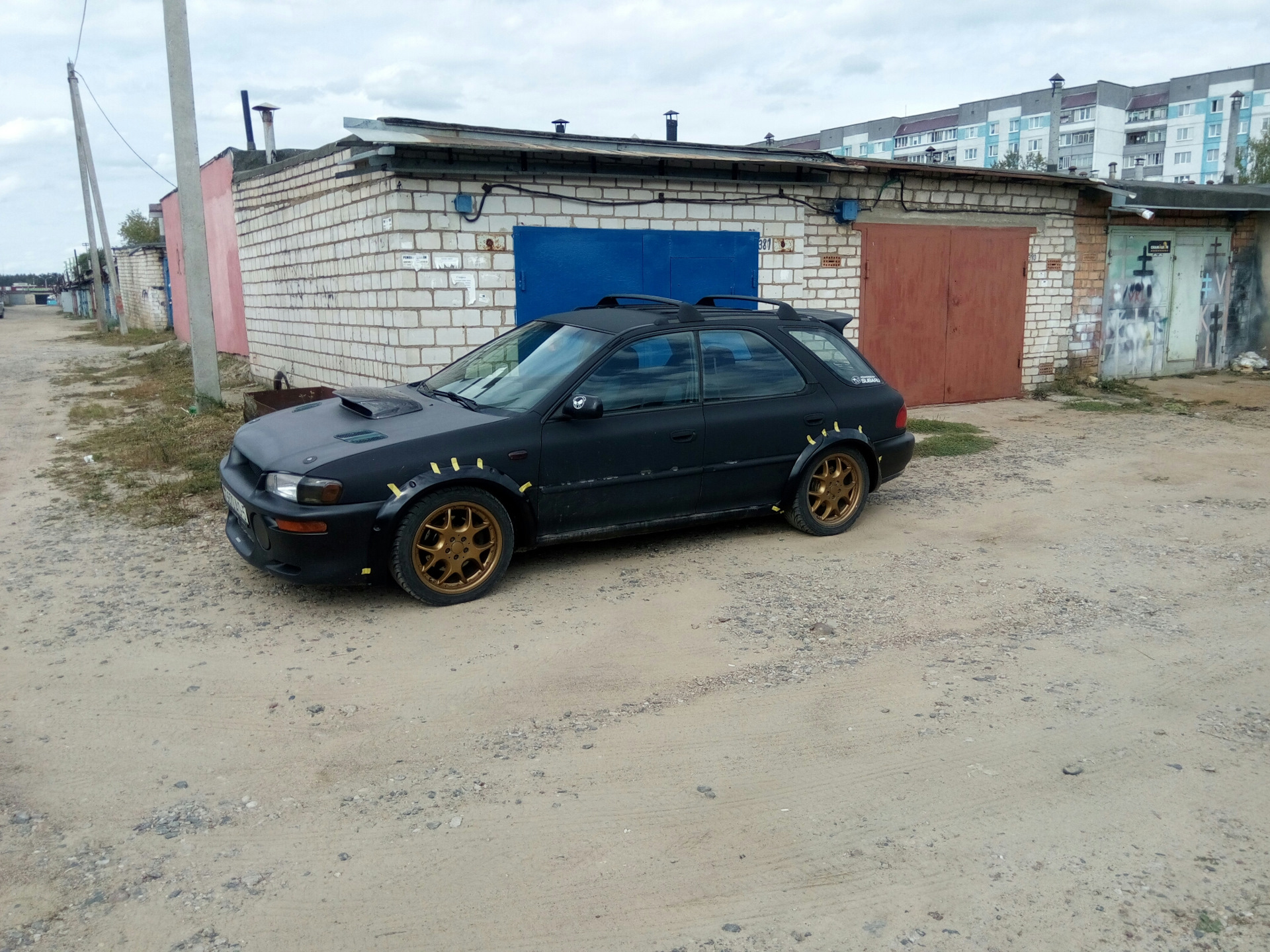 Примерка фендеров от GD — Subaru Impreza Outback Sport, 2 л, 1999 года ...