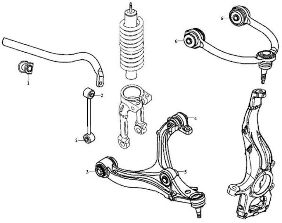 Джип гранд чероки передняя подвеска схема