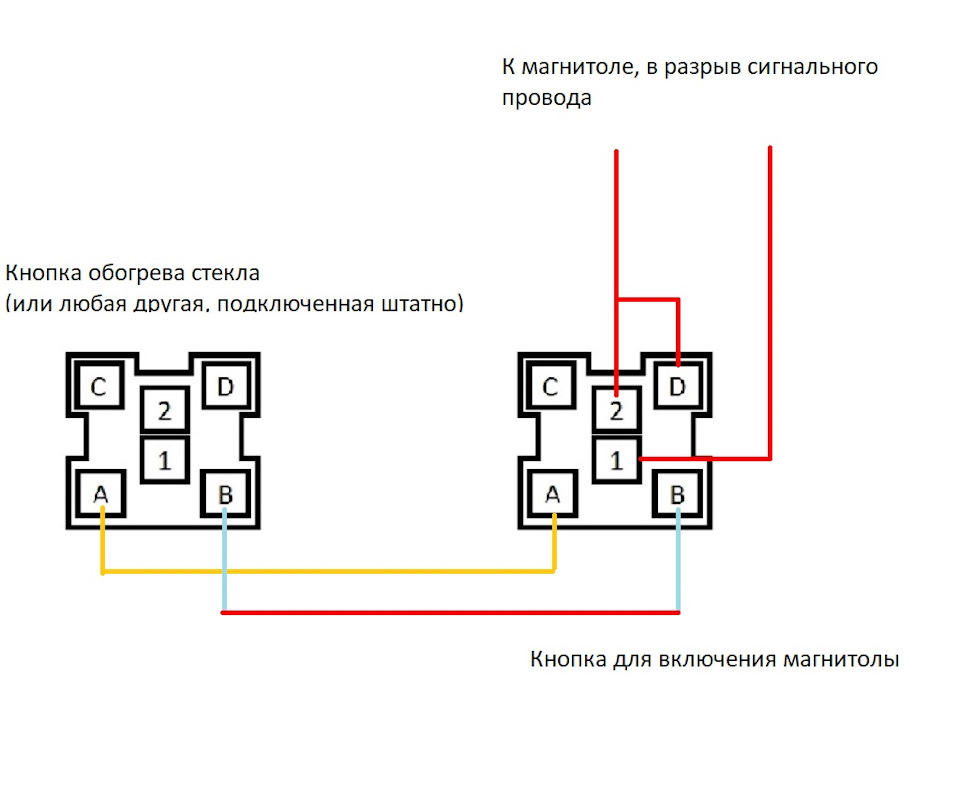 Распиновка кнопок лада #73. Включение магнитолы через кнопку - Lada Приора хэтчбек, 1,6 л, 2008 года ак