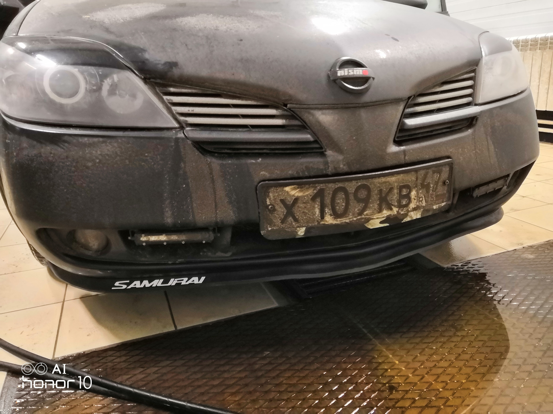 Бампер ниссан примера п12 Универсальная губа на бампер и ночная мойка - Nissan Primera (P12), 1,6 л, 2006 