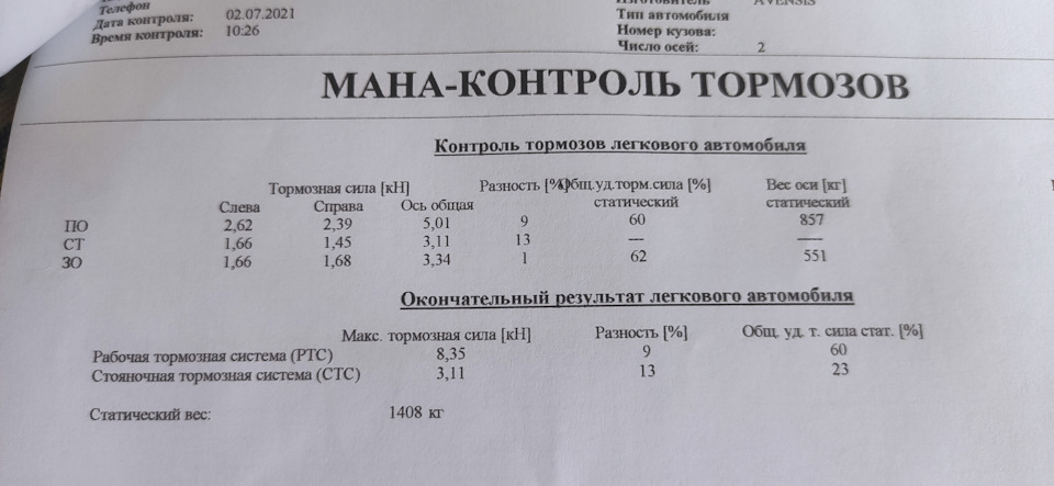 Диагностика ходовой на вибростенде — Toyota Avensis II, 2 л, 2008 года ...