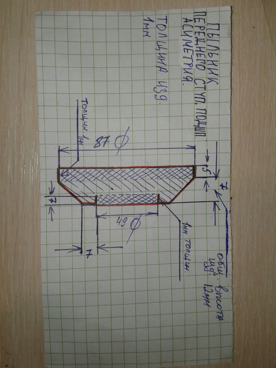 Размеры пыльника переднего ступичного подшипника (асимметрия) — BMW 5 ...