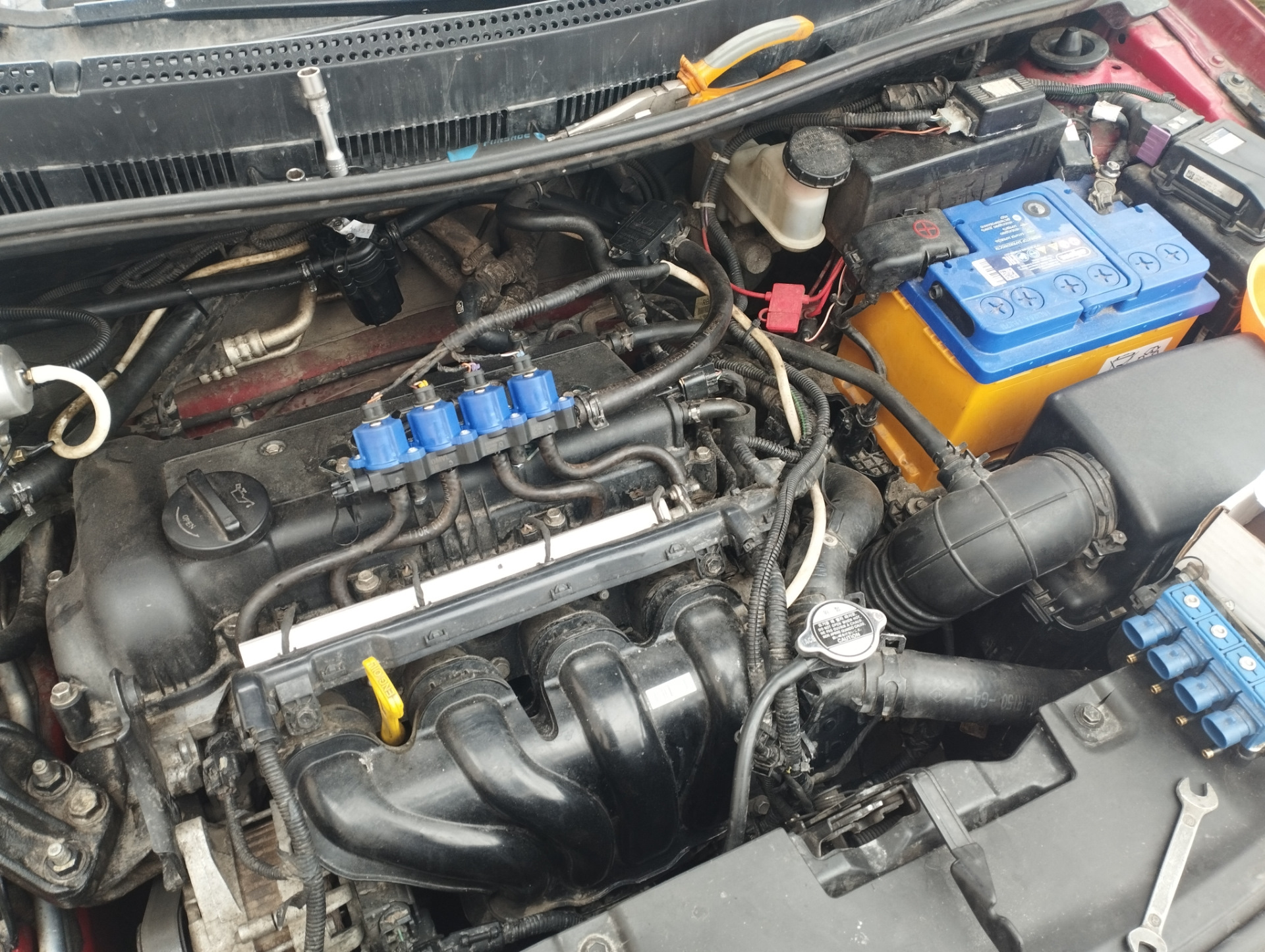 Газовые форсунки OMVL Gemini — Hyundai Solaris (1G), 1,6 л, 2013 года ...
