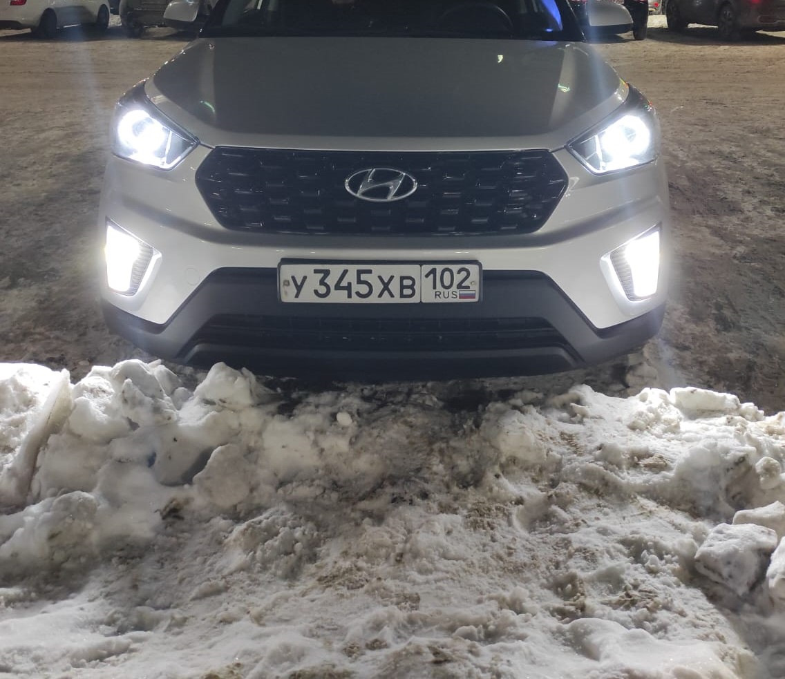 Светодиодные лампы в ДХО — Hyundai Creta (1G), 1,6 л, 2018 года ...
