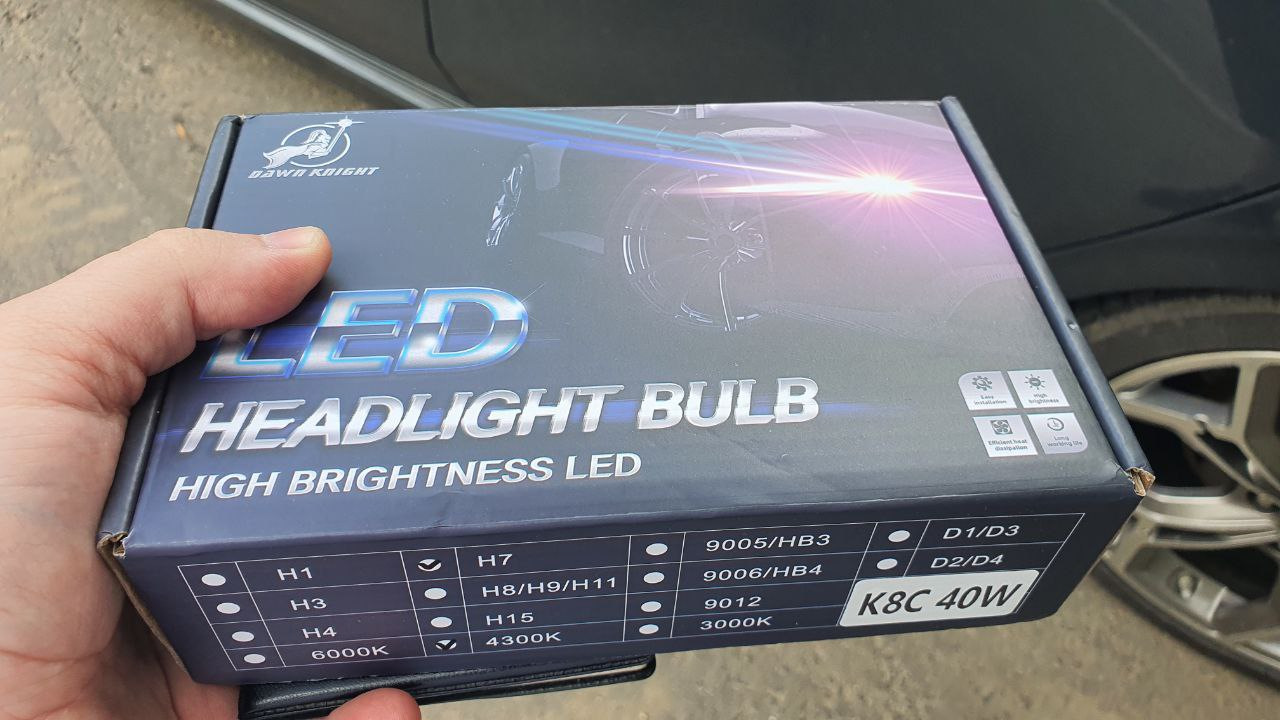LED лампы DAWNKNIGHT K8C в головной свет — KIA Ceed (3G), 1,6 л, 2019 ...