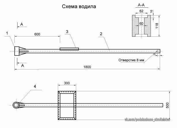 Чертеж адаптера к мотоблоку чертеж