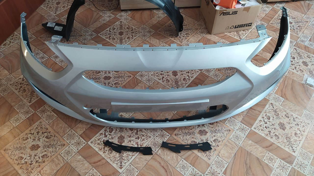 "Наш" Бампер на солярис 1 в цвет кузова — Hyundai Solaris (1G), 1,6 л ...