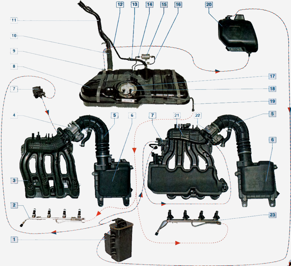 Схема топливной системы лада приора