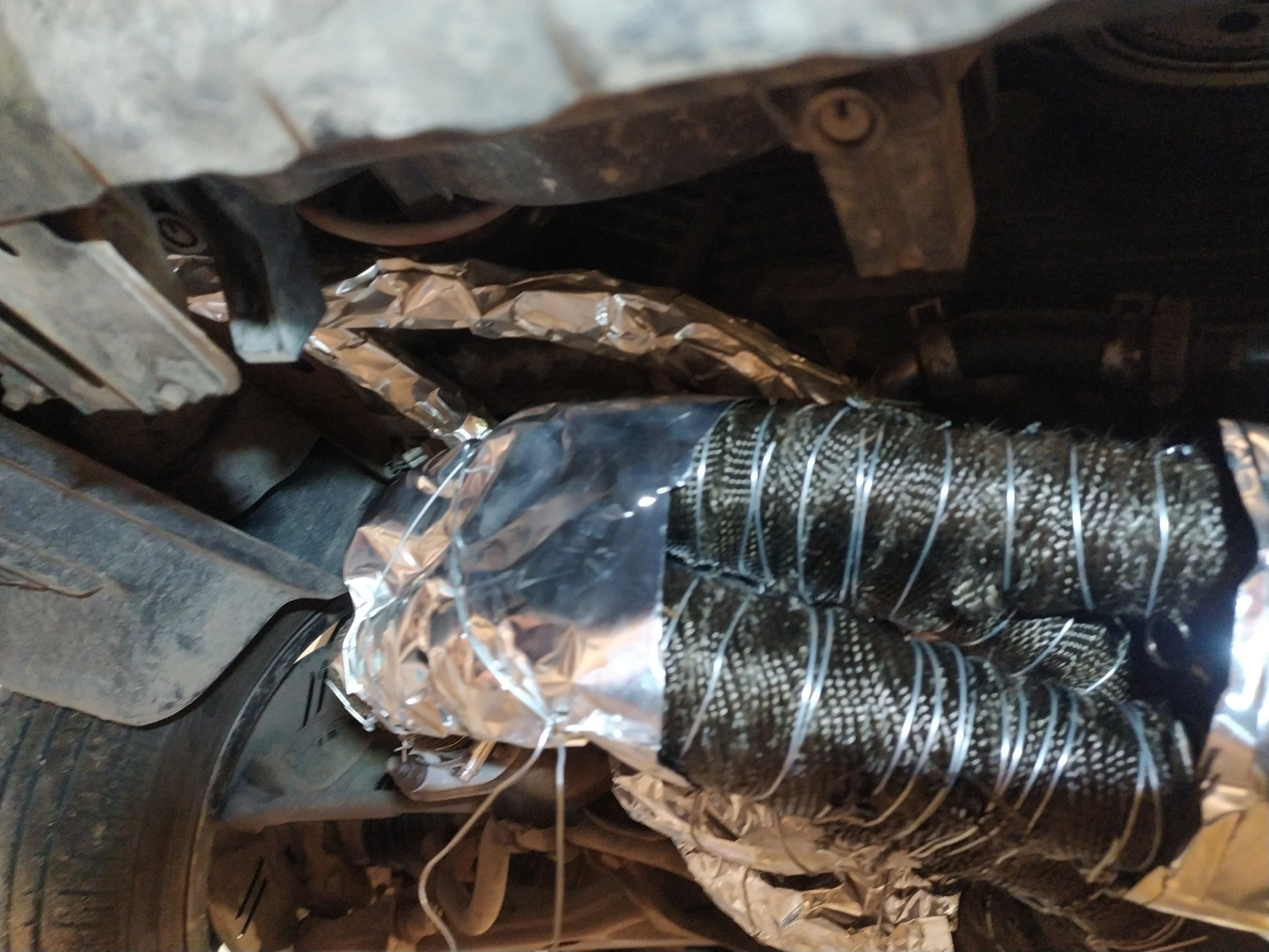 Обмотка выпускного коллектора базальтовой термолентой — Subaru Impreza ...