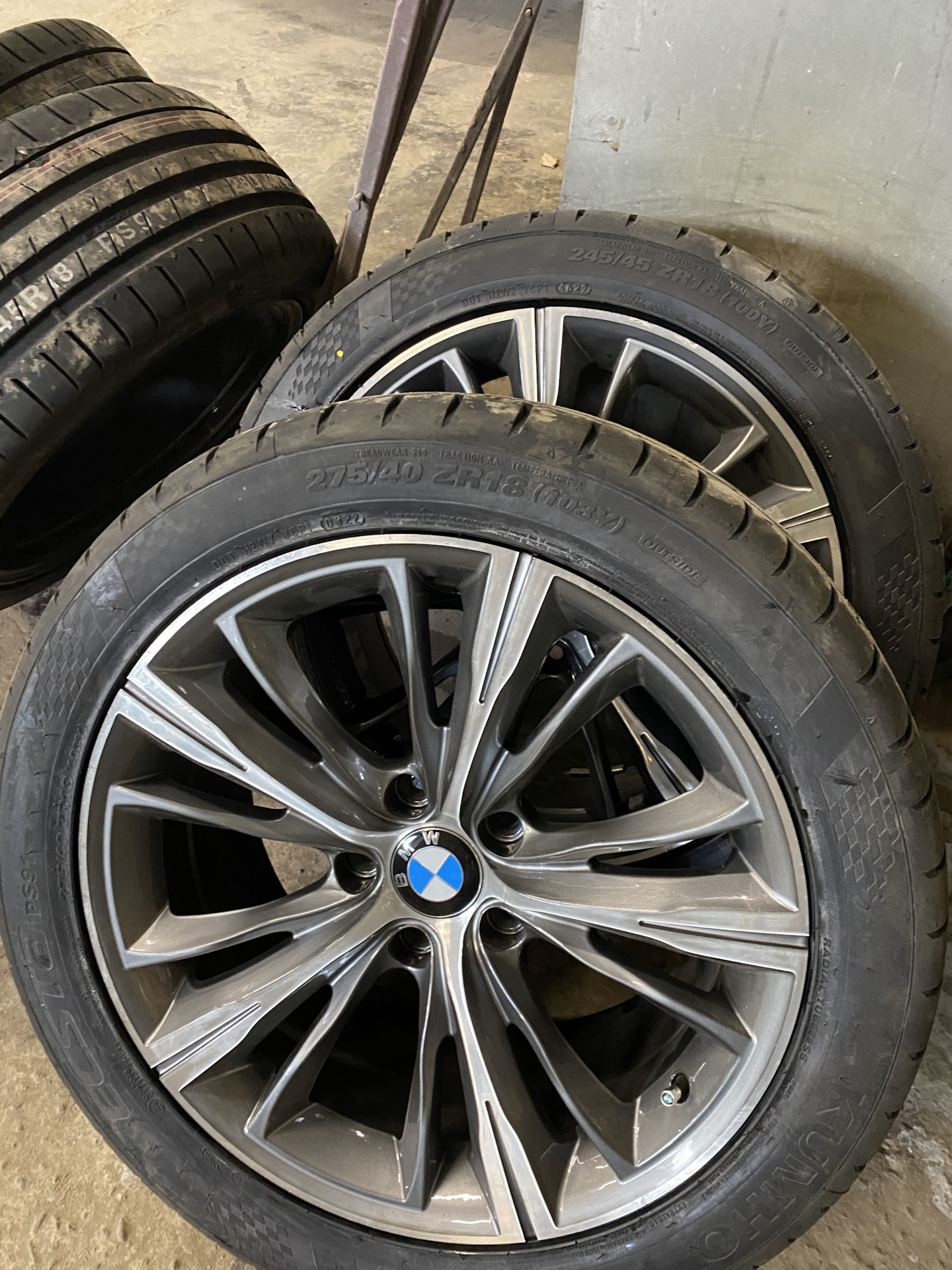 Разноширокие шины Kumho Ecsta PS91 — BMW 5 series (F10), 2 л, 2014 года ...