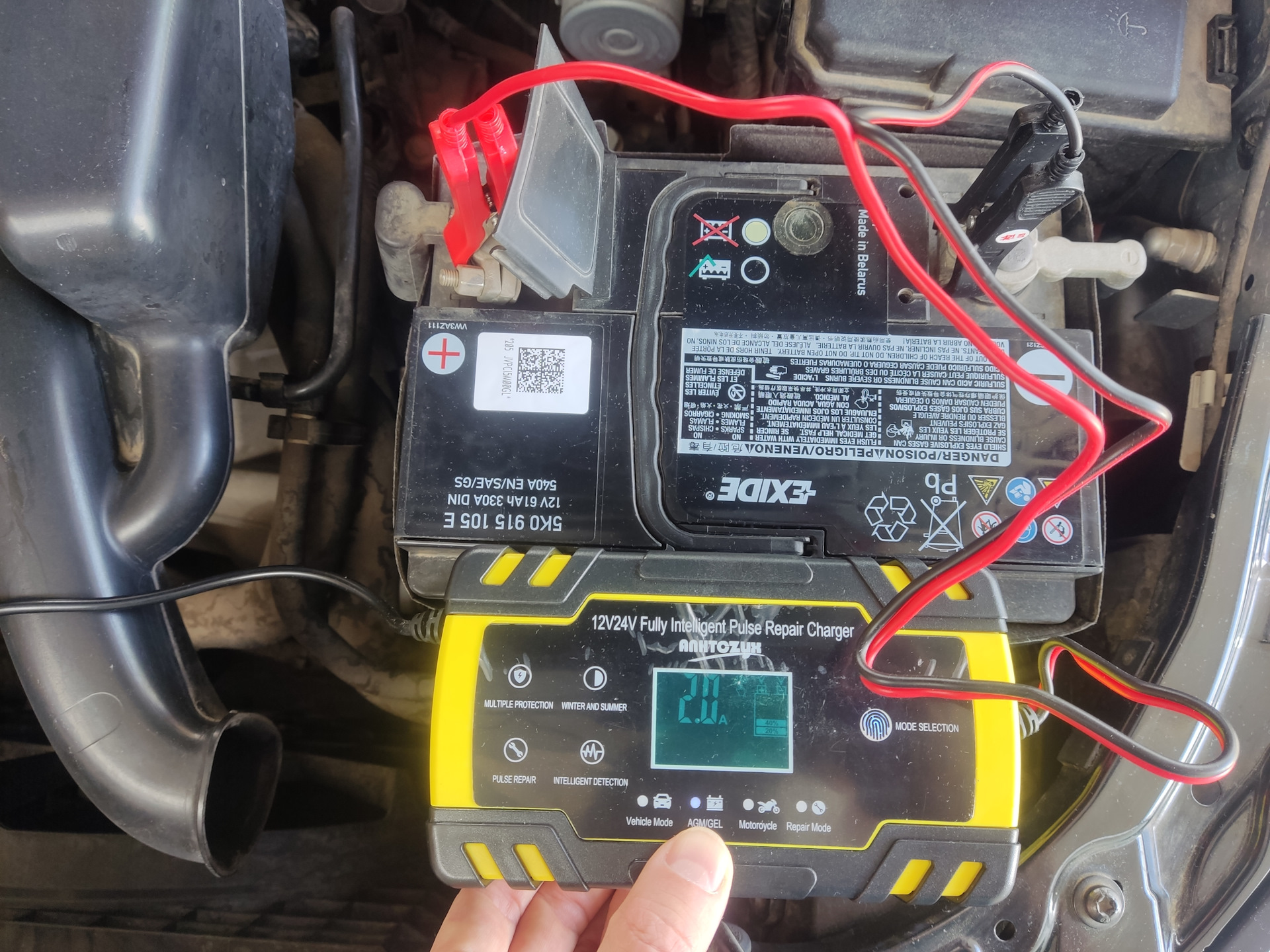 Зарядка аккумулятора, не снимая клеммы, дешевым китайским зарядным ...