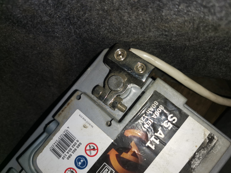 Перенос аккумулятора в багажник. — Mitsubishi Lancer IX, 2,5 л, 2003 ...