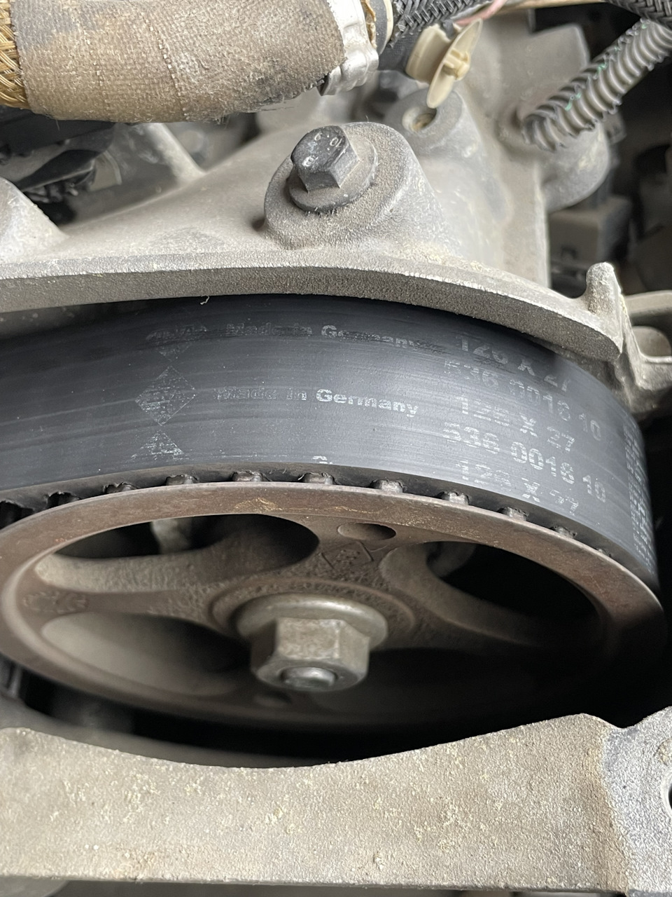 Ремень ina — даже надписи не стерлись — Renault Laguna III